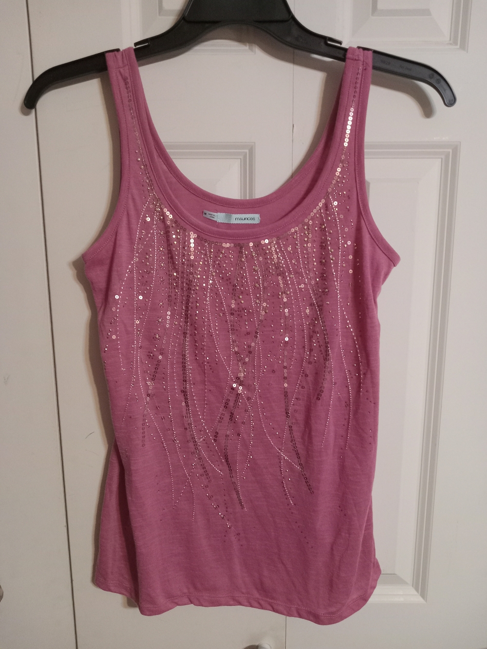 Maurices Mauve Sequin Embellished Tank Top